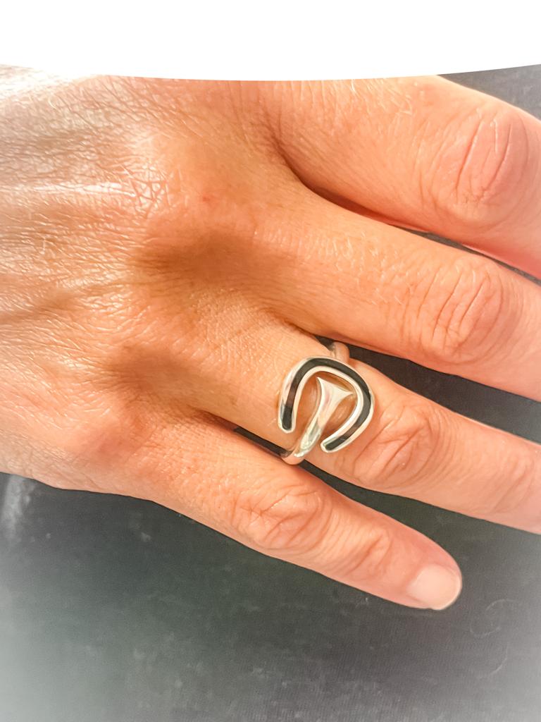 Triumphant Journey  ''925 Sterling Silver Horseshoe Ring"