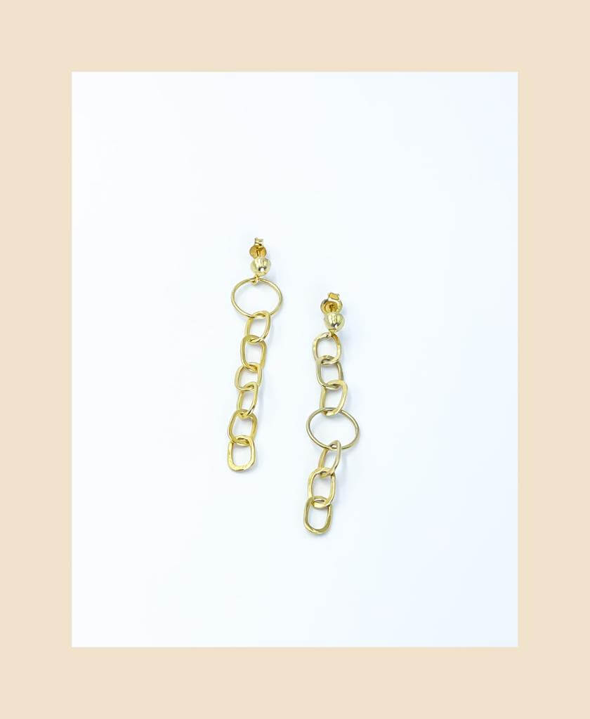 Elegance in Linked Circles   ''Chain Earrings"