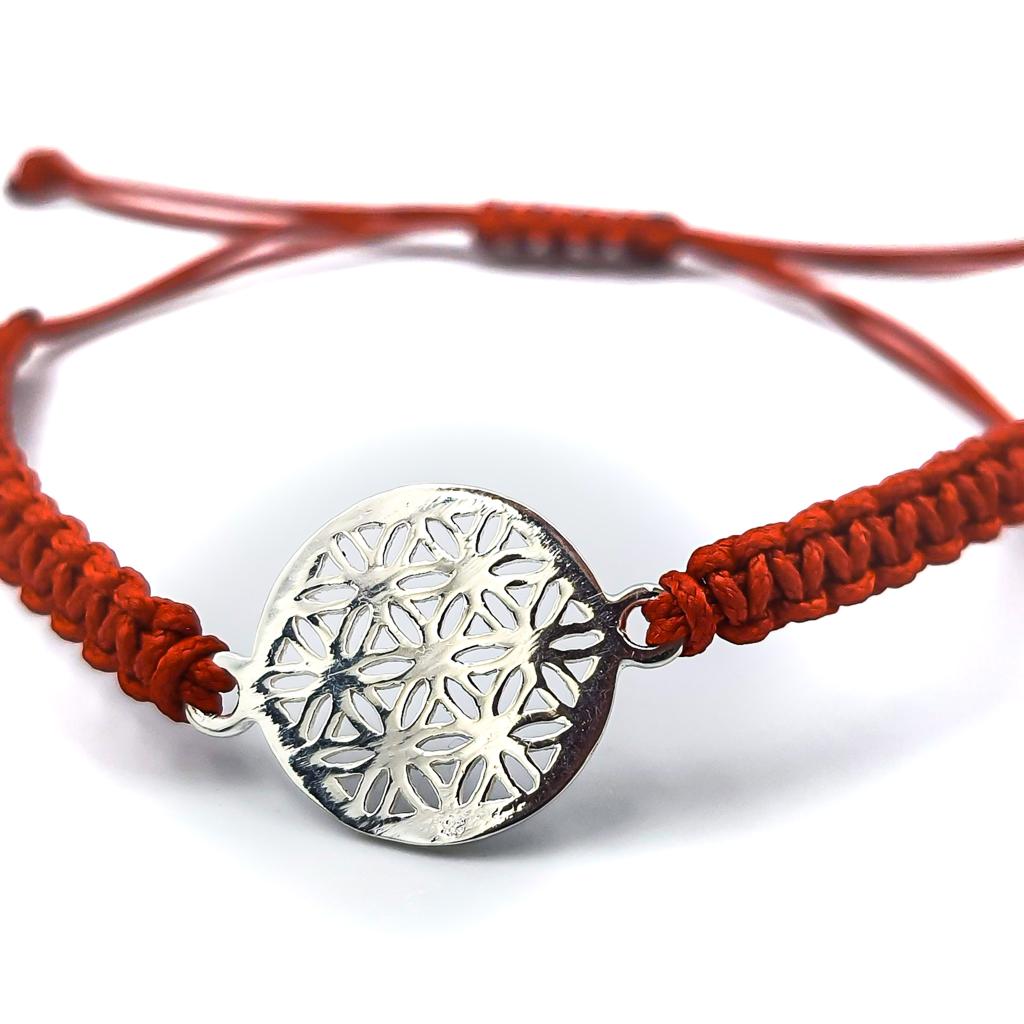 Blossoming Life ''Macrame Silver Flower Bracelet"