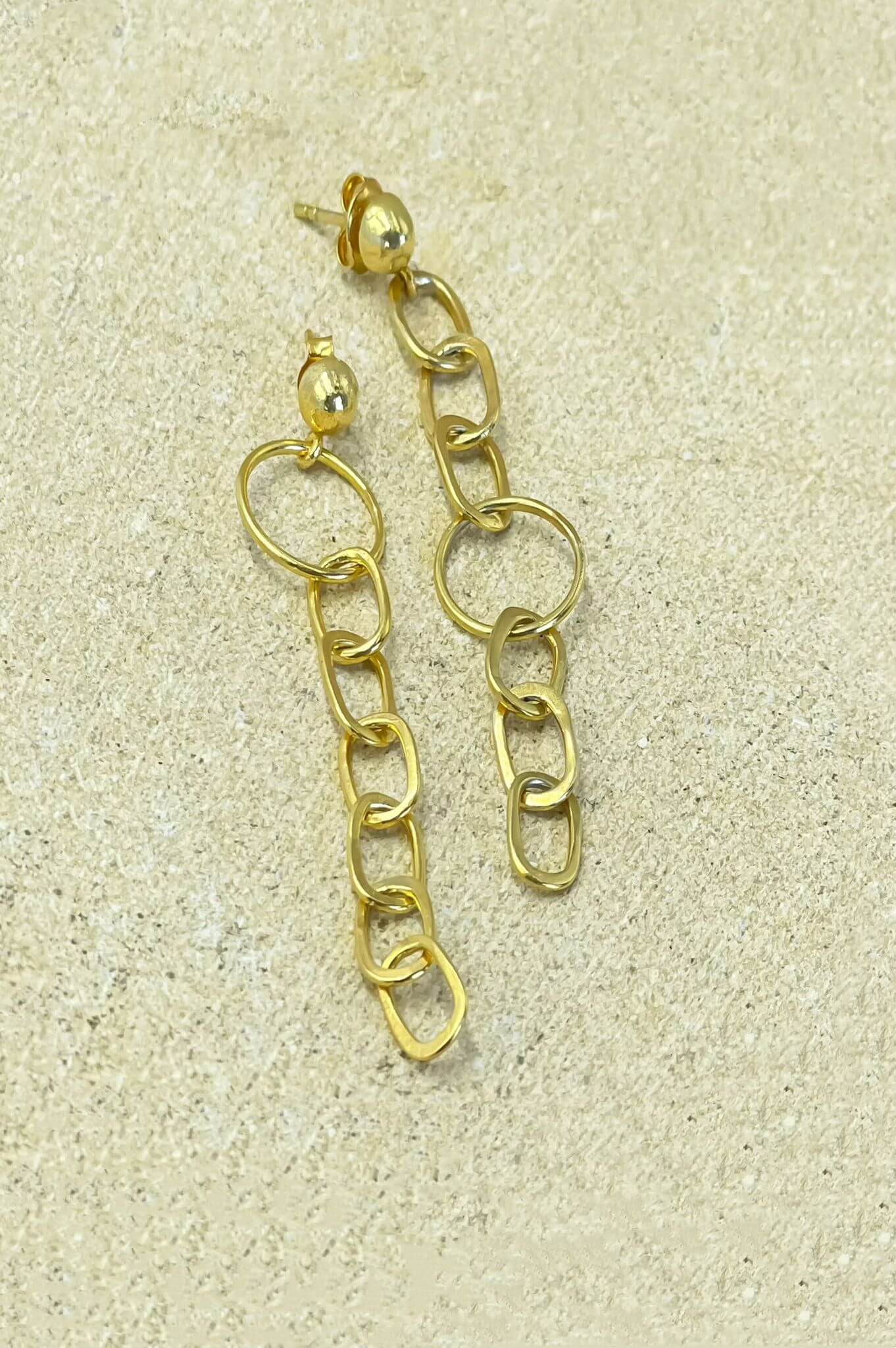 Elegance in Linked Circles   ''Chain Earrings"