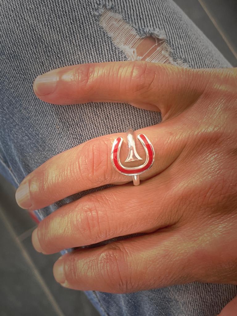 Triumphant Journey  ''925 Sterling Silver Horseshoe Ring"